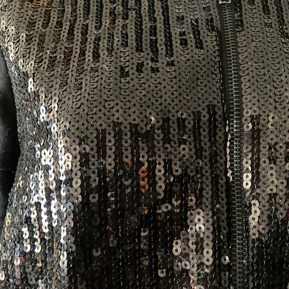 Forever 21 Womens S Small Back Sequined Hoodie Sweatshirt Zip Up - Picture 5 of 8